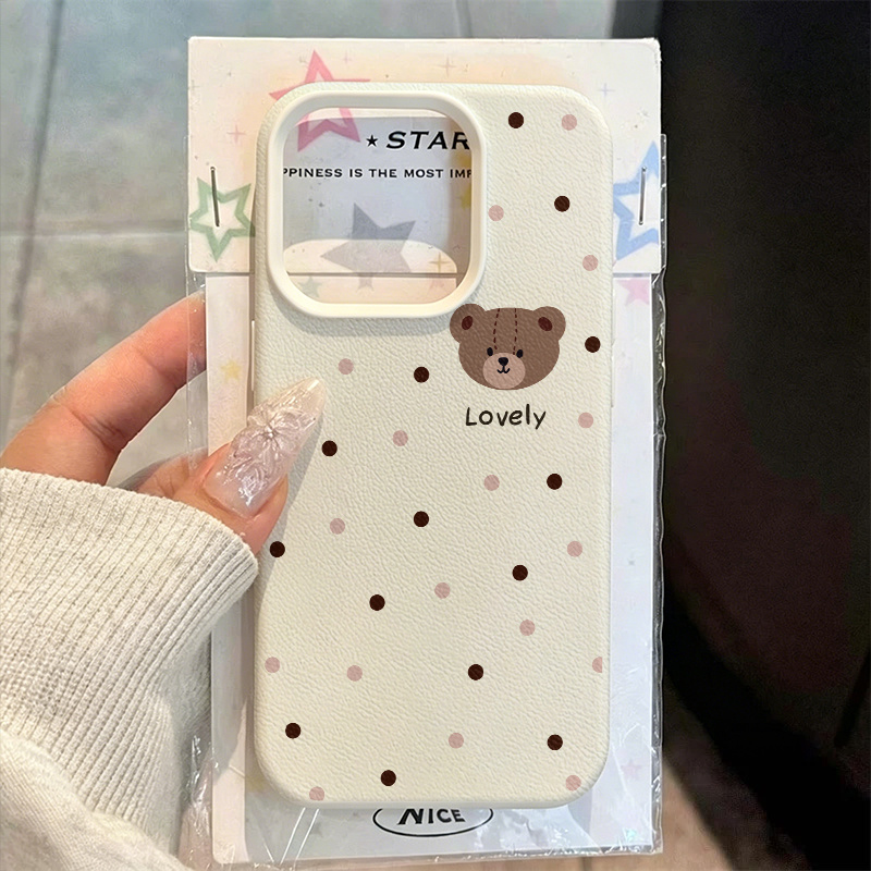 Phone Cases Aesthetic - Sweet Kawaii Lovely Bear Polka‑Dot Aesthetic