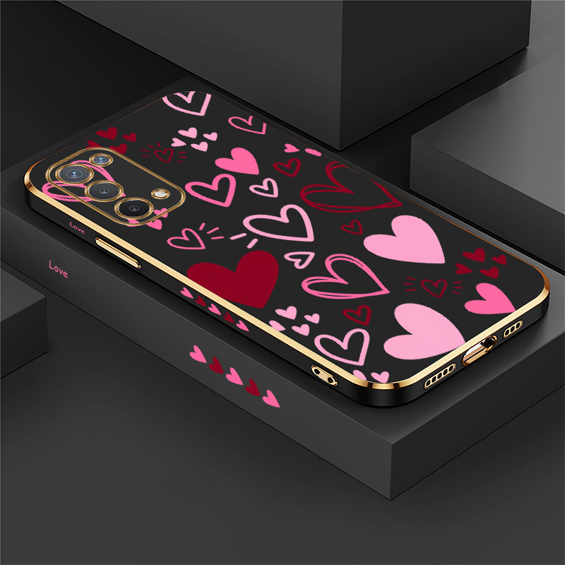 Luxury Plating Case - Luxury Colorful Heart Phone Case For