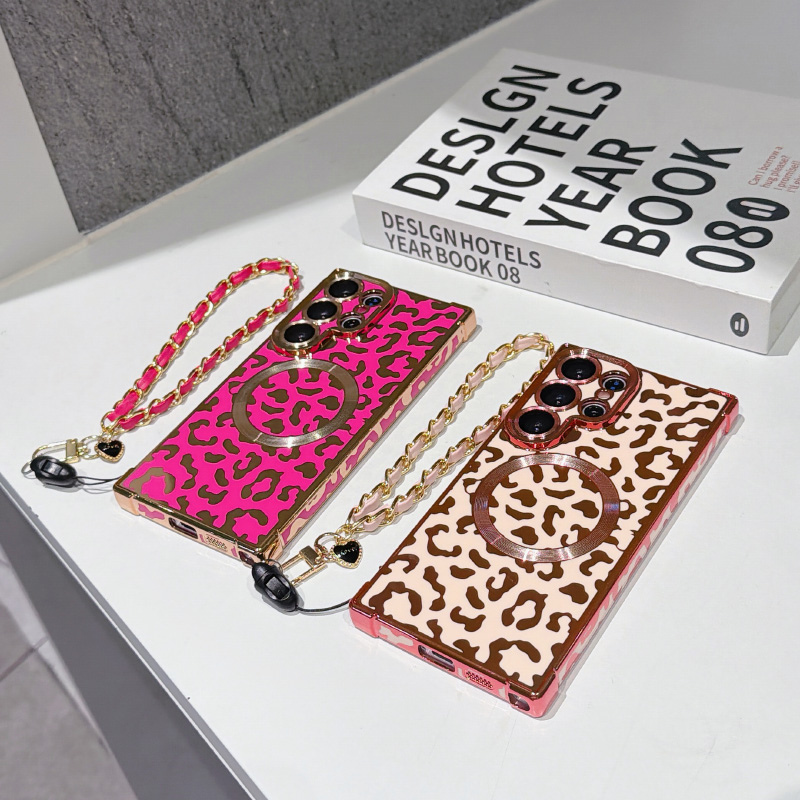 Phone Cases With Loop - New leopard print magnetic Magstfe phone