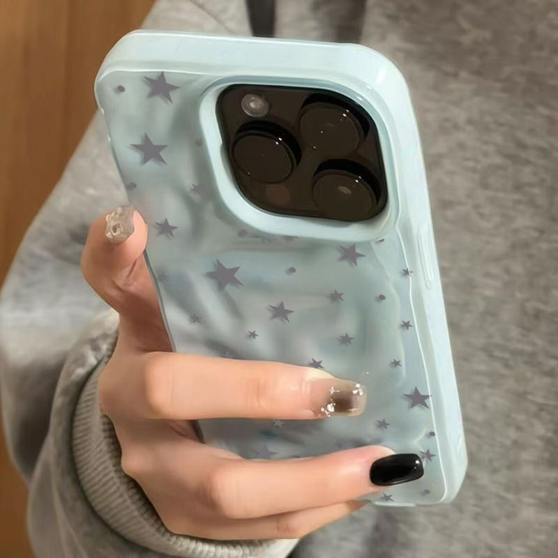 Phone Cases Aesthetic - Minimalist Cute Star Wave Texture Phone