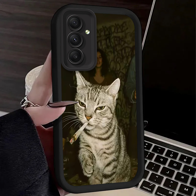 Trendy Cat Smoking Phone Case  - Phone Cases A14 Samsung ulasan dan harga