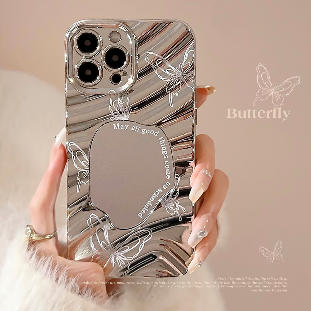 Luxury Silver Wavy Plating Mak - Luxury Plating Case ulasan dan harga