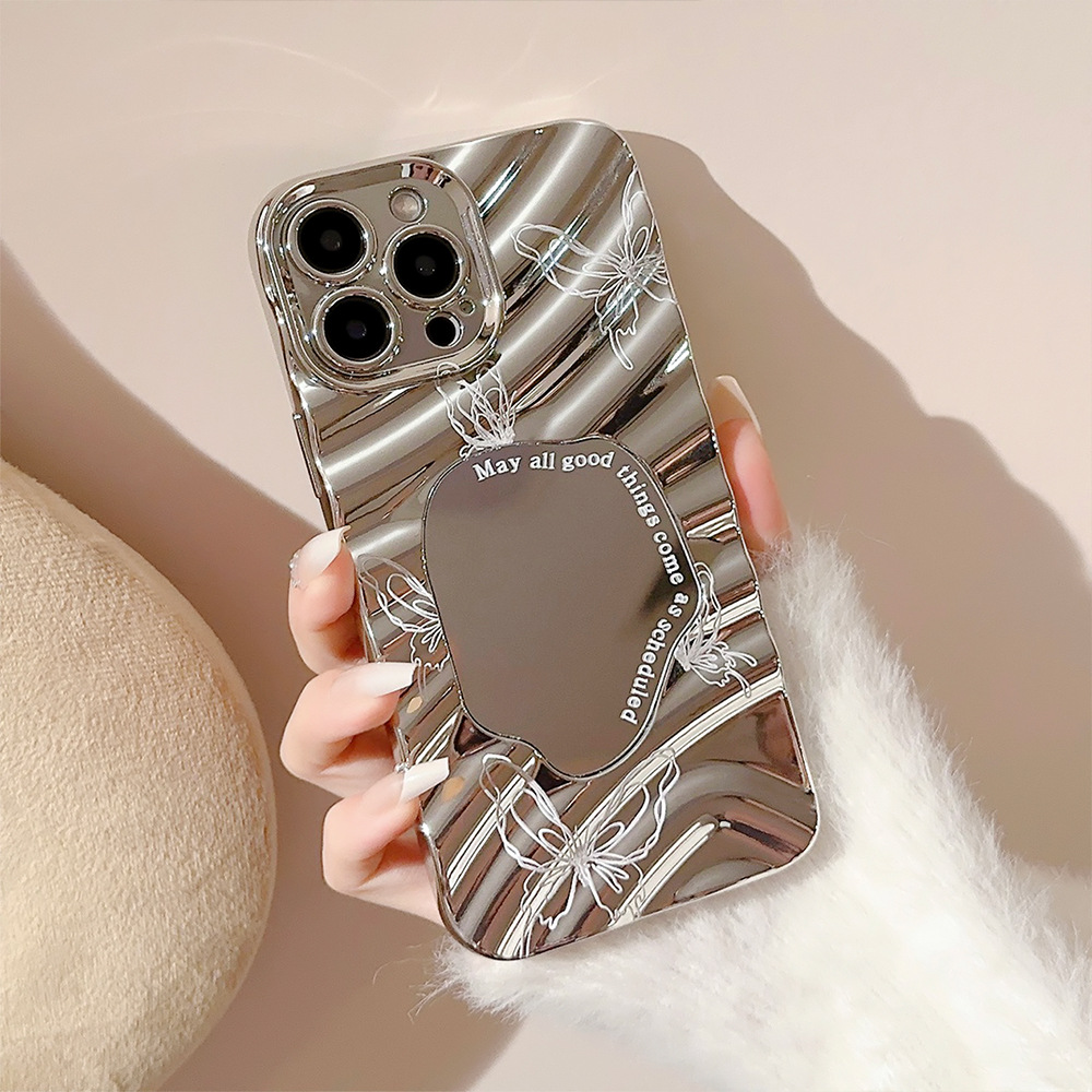 Luxury Silver Wavy Plating Mak - Luxury Plating Case ulasan dan harga