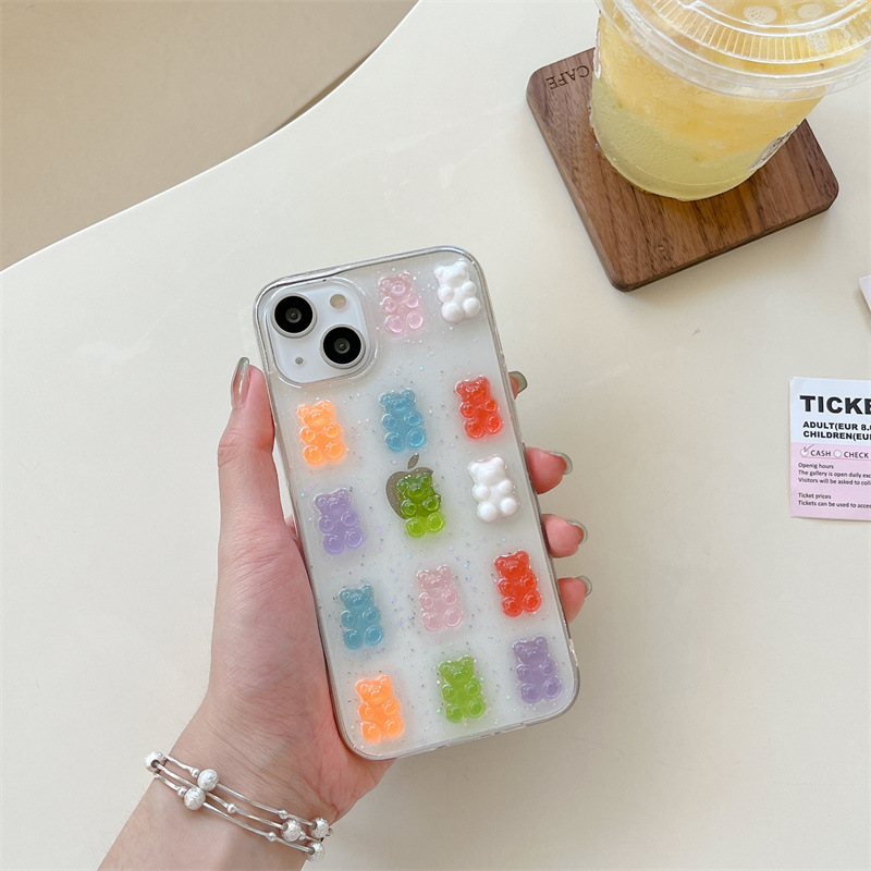 Cute 3D Colorful Bear Drop Glu - Phone Cases Xr Cute ulasan dan harga