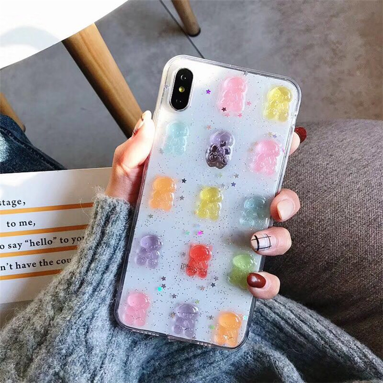 Cute 3D Colorful Bear Drop Glu - Phone Cases Xr Cute ulasan dan harga