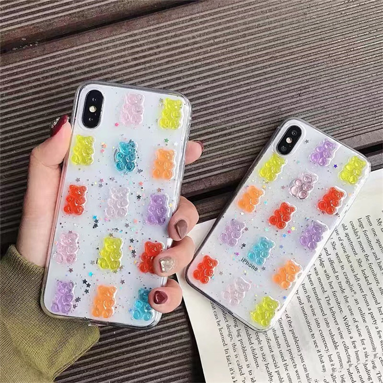 Cute 3D Colorful Bear Drop Glu - Phone Cases Xr Cute ulasan dan harga