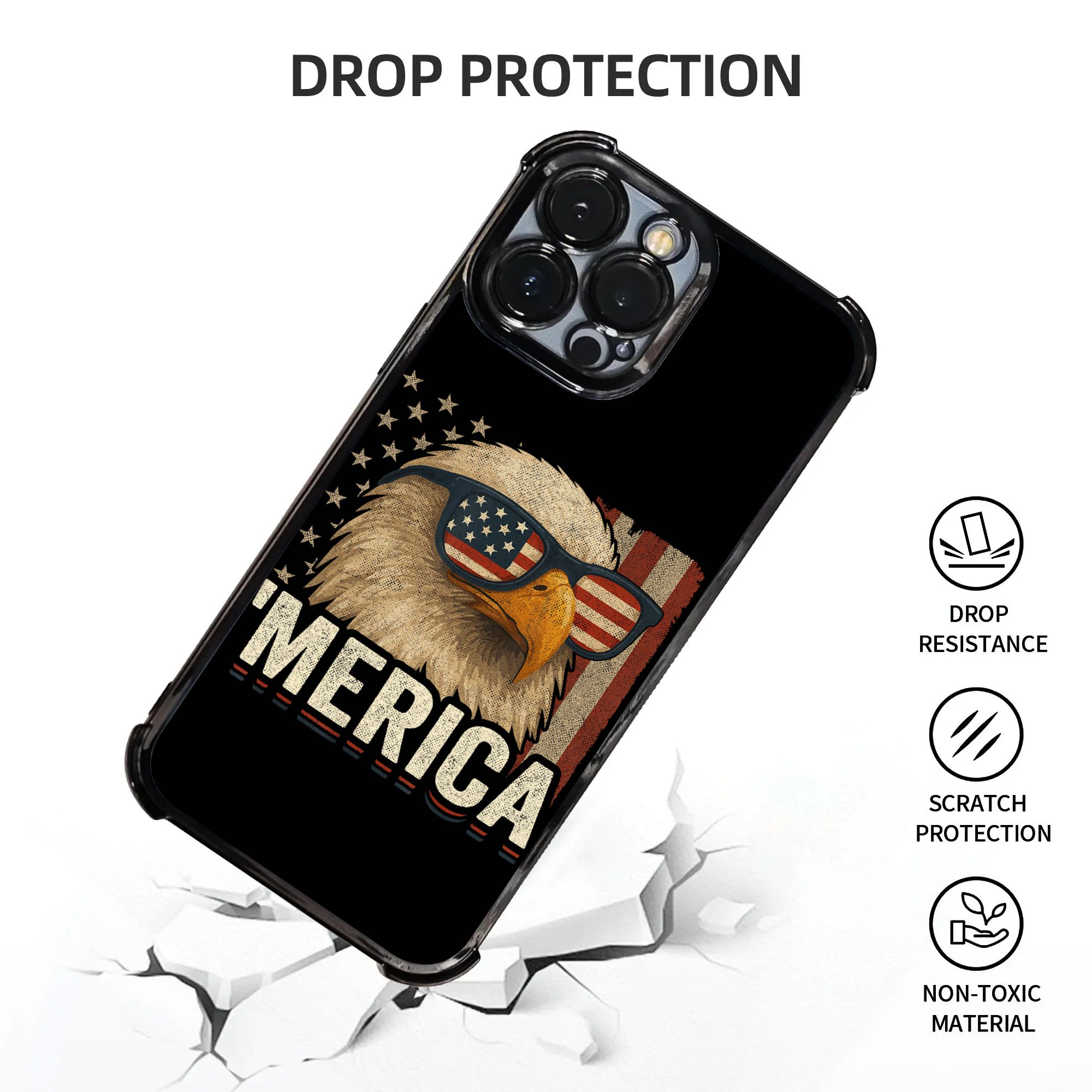 American Flag Patriotic Bald E - Phone Cases Usa ulasan dan harga