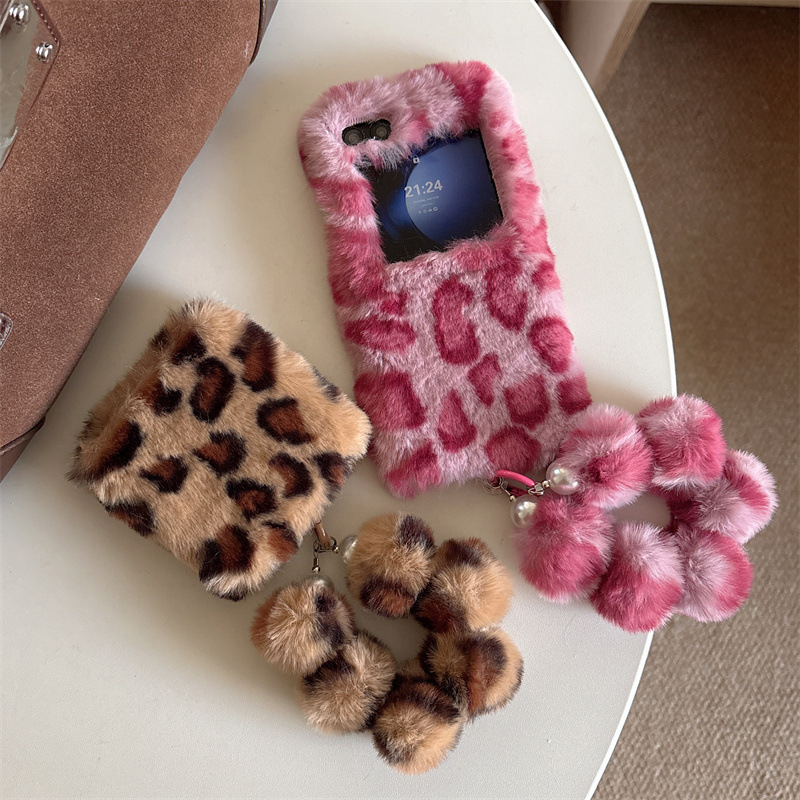 Fashion Leopard Print Fluffy P - Phone Cases With Loop ulasan dan harga