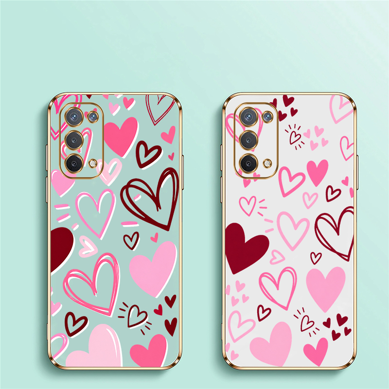 Luxury Colorful Heart Phone Ca - Luxury Plating Case ulasan dan harga