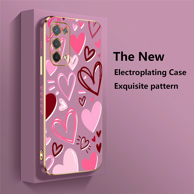 Luxury Colorful Heart Phone Ca - Luxury Plating Case ulasan dan harga