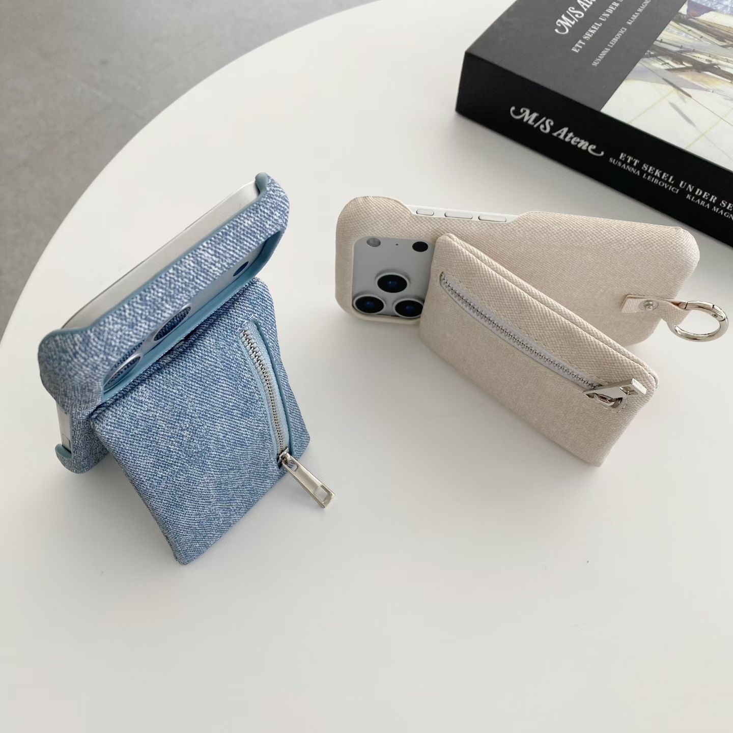 Jeans zipper money wallet card - Phone Cases With Wallet ulasan dan harga
