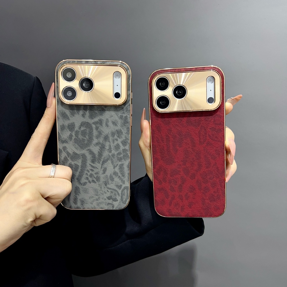 Luxury Matte PU Leopard Print  - Luxury Plating Case ulasan dan harga