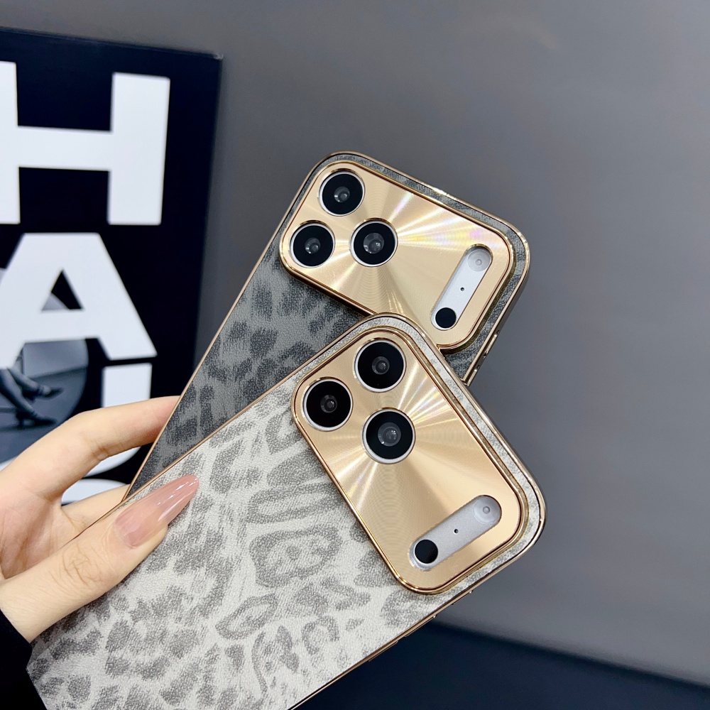 Luxury Matte PU Leopard Print  - Luxury Plating Case ulasan dan harga