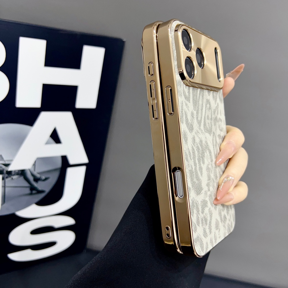 Luxury Matte PU Leopard Print  - Luxury Plating Case ulasan dan harga