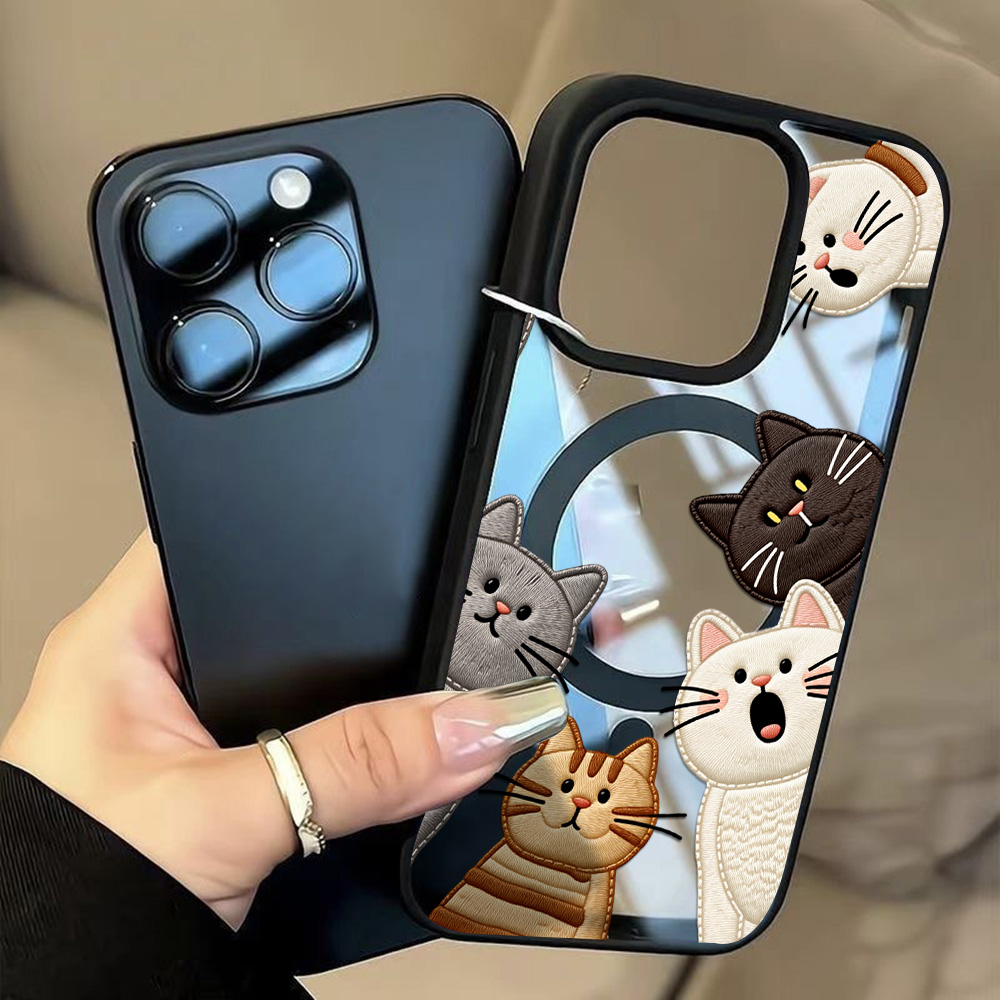 Cute Faux Embroidery Cat Phone - Phone Cases Cute Iphone 13 ulasan dan harga
